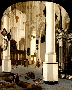 Hendrick Cornelisz. van Vliet - The Interior of The Nieuwe Kerk In Delft with the Tomb of William the Silent - WGA25269. Free illustration for personal and commercial use.