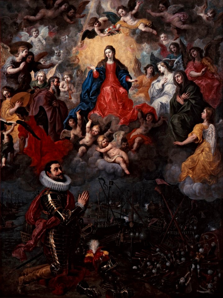 Hendrick van Balen - Don Álvaro de Bazán dando gracias por la toma de La Goleta