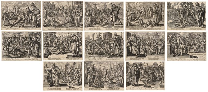 Hendrick Goltzius, Hans Collaert the Elder and others - Christ, St. Paul, and the Twelve Apostles - 2019.180 - Cleveland Museum of Art