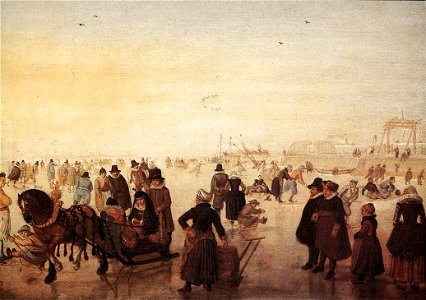 Hendrick Avercamp - Ice Scene - WGA01072. Free illustration for personal and commercial use.