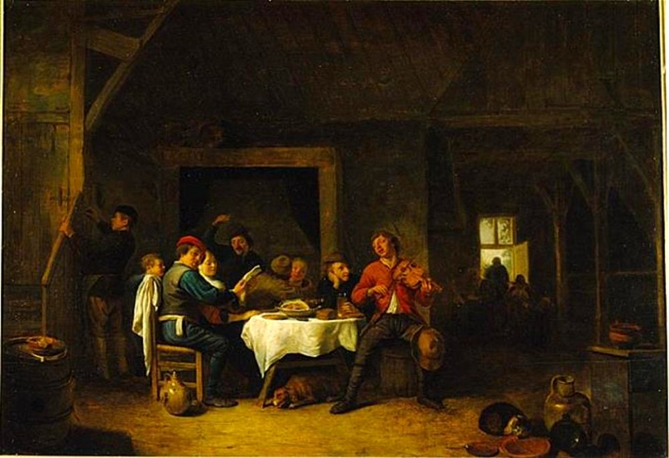 Hendrick Martensz. Sorgh - Interieur met een vrolijk gezelschap - NM 4340 - Nationalmuseum