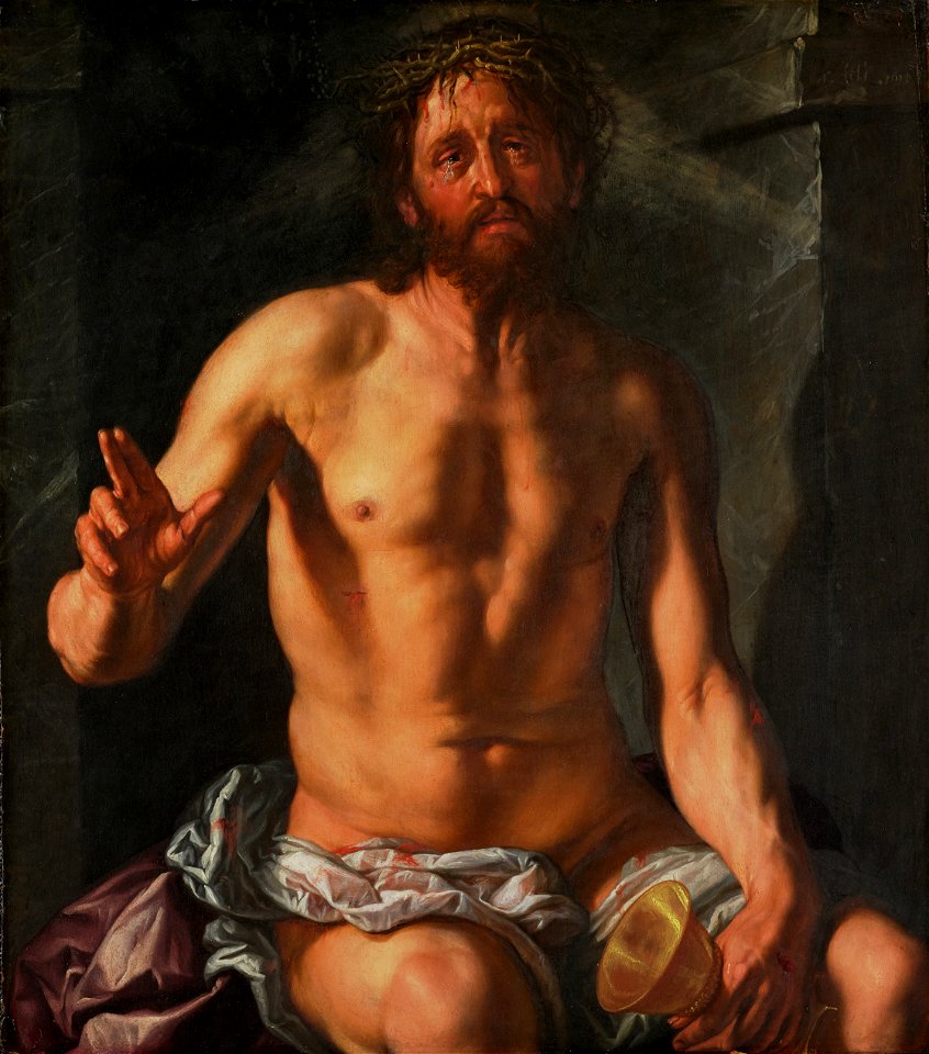 Hendrick Goltzius - Man of Sorrows with a Chalice (Christ as Redeemer) - y1985-36 - Princeton University Art Museum