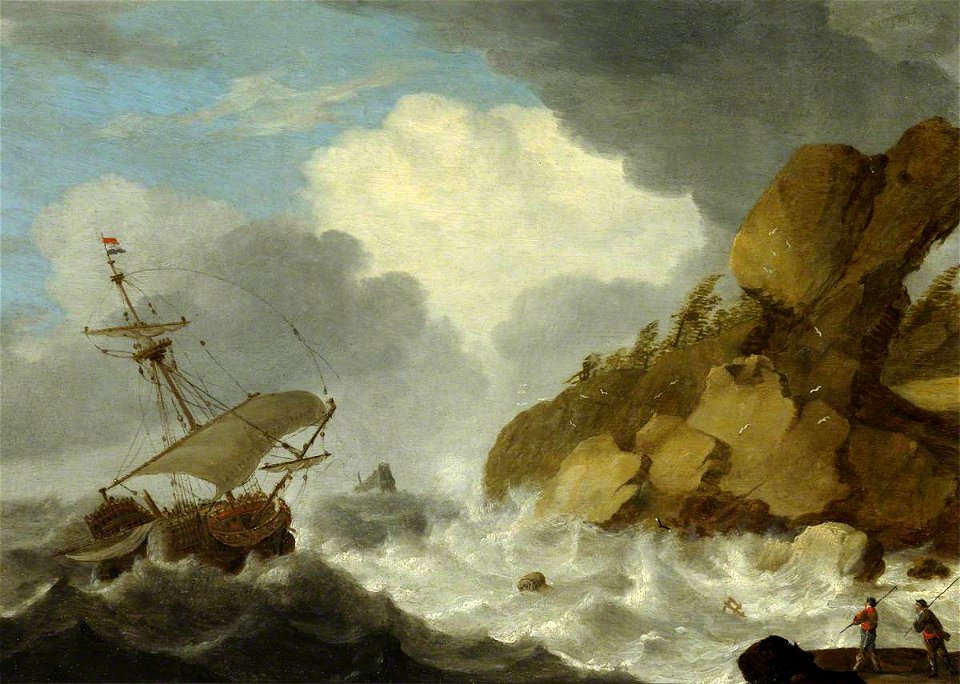 Hendrick Staets (active c.1630-1660) - A Dutch Ship Foundering off a Rocky Coast - BHC0783 - Royal Museums Greenwich