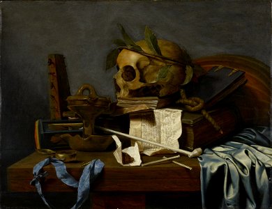 Hendrick Andriessen - Vanitas still life. Free illustration for personal and commercial use.