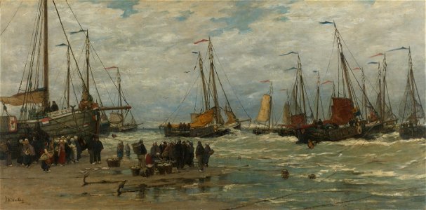 Hendrik Willem Mesdag - Pinken in de branding