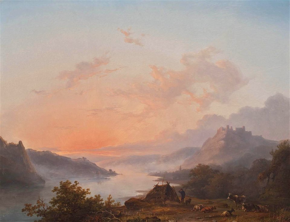 Hendrik Lot - Landschap bij ochtendstond