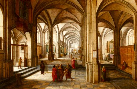 Hendrick van Steenwijck the younger (c.1580-1649) - An Imaginary Church or Cathedral Interior (^), with a Biblical Scene - 485096 - National Trust