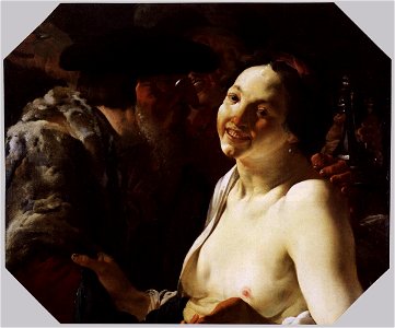 Hendrick ter Brugghen - Unequal Couple - WGA22185. Free illustration for personal and commercial use.