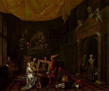 Hendrick Govaerts - Visit to the painter's studio - M.Ob.1725 MNW - National Museum in Warsaw