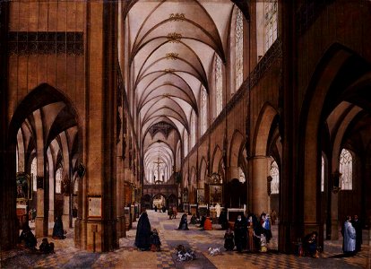Hendrik I van Steenwijck en Jan I Brueghel, Interieur van de kathedraal van Antwerpen, Szépművészeti Múzeum-Museum of Fine Arts, Budapest