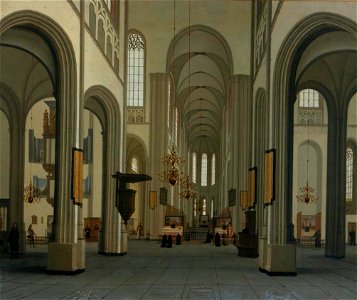 Hendrick van Vliet - interieur van de Dom 1674. Free illustration for personal and commercial use.