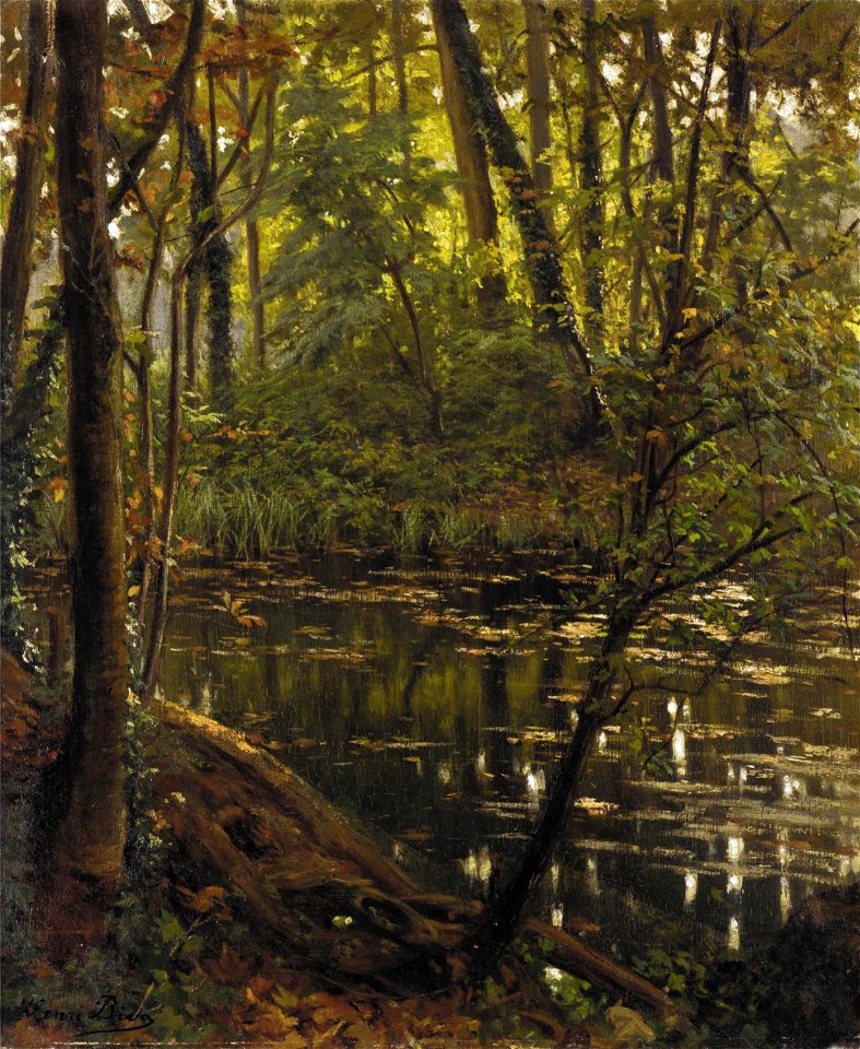 Henri Biva, Rivère en soue bois, oil on canvas, 61 x 50 cm