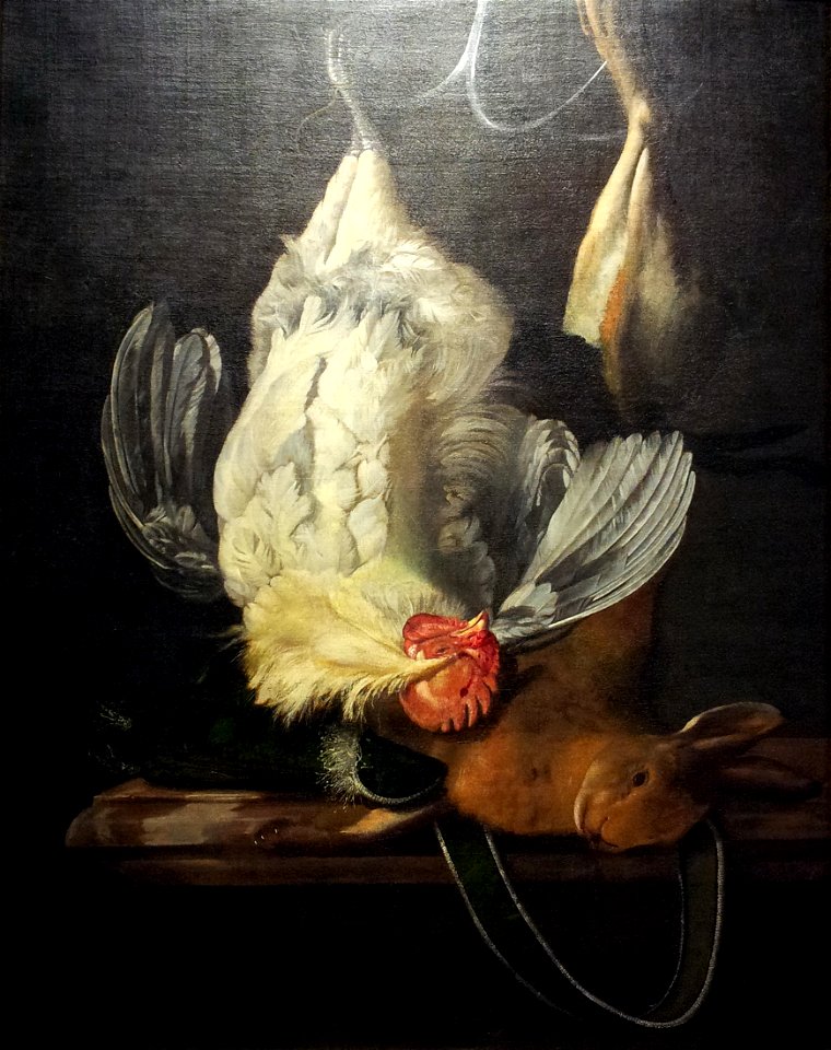 Henri de Fromantiou, Stilleven met dode haan en haas, ca 1650 (Bonnefantenmuseum Maastricht)