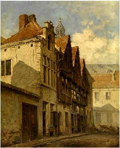Hendrik Frans Schaefels - The Stoelstraatje and the tower of the Saint Paul's Church