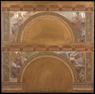 Henri Bonis - Esquisse pour le salon d'entrée nord de l'Hôtel de Ville de Paris , La Physique. La Chimie. La Philosophie. L'Astronomie - PPP3887 - Musée des Beaux-Arts de la ville de Paris