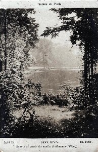 Henri Biva, Brume et rosée du matin (Villeneuve-l'Etang), postcard