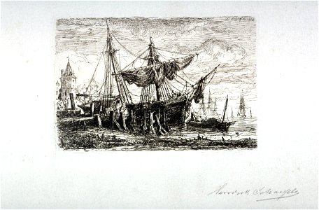 Hendrik Frans Schaefels - Coast Landscape with Ships