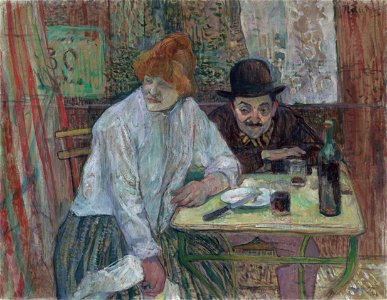 Henri de Toulouse-Lautrec - At the Café La Mie - Google Art Project. Free illustration for personal and commercial use.