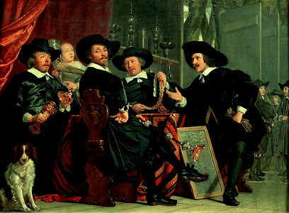 Bartholomeus van der Helst - De bestuursleden van de schutterscompagnie van St-Sebastiaan te Amsterdam