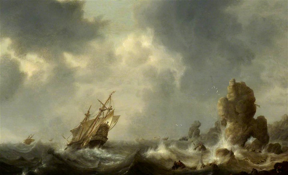 Hendrick Staets (active c.1630-1660) - Ships Wrecked on a Rocky Coast - BHC0782 - Royal Museums Greenwich
