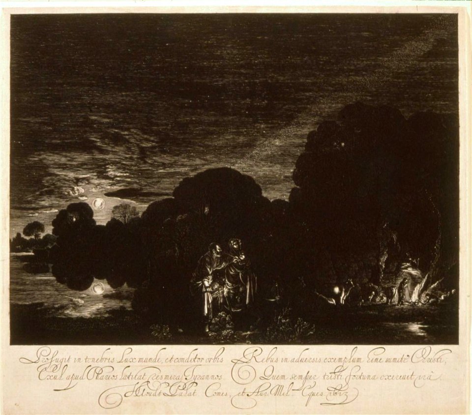 Hendrik van Goudt after Adam Elsheimer - The Flight into Egypt