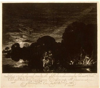 Hendrik van Goudt after Adam Elsheimer - The Flight into Egypt
