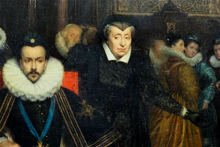 Henri de Guise chez Henri III au Louvre en 1588 (détail - Henri III et Catherine de Médicis)