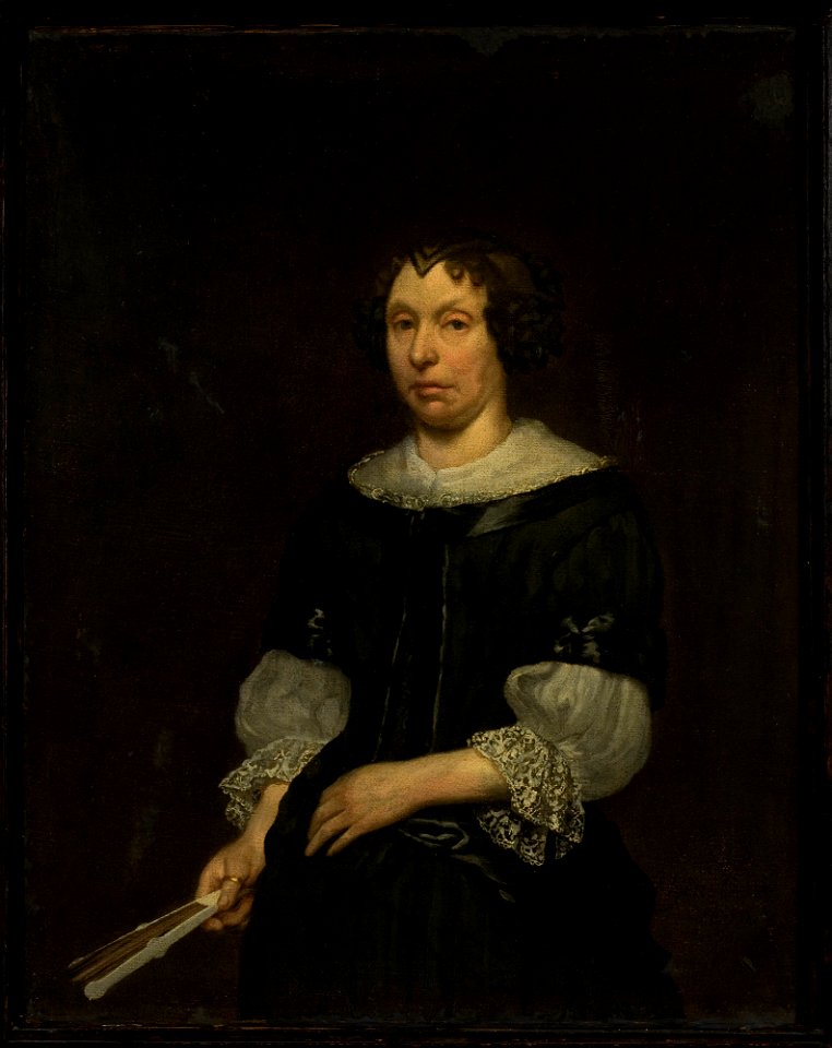 Hendrick ten Oever - Portrait of a lady with a folding fan - M.Ob.1068 MNW - National Museum in Warsaw