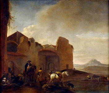Hendrik Verschuring Reges Treiben vor dem Stadttor 1675