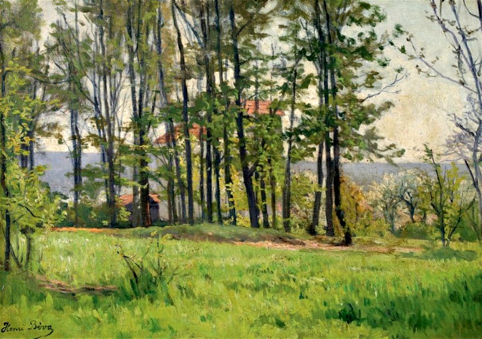 Henri Biva, La clairière, oil on canvas, 32 x 46 cm
