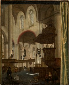 Hendrick Cornelisz. van Vliet - Interior of the Oude Kerk, Delft - 17.1411 - Museum of Fine Arts. Free illustration for personal and commercial use.