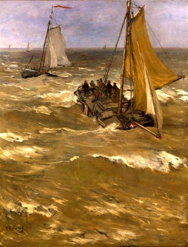 Hendrik Willem Mesdag - In de branding - DM-902-442 - Dordrechts Museum