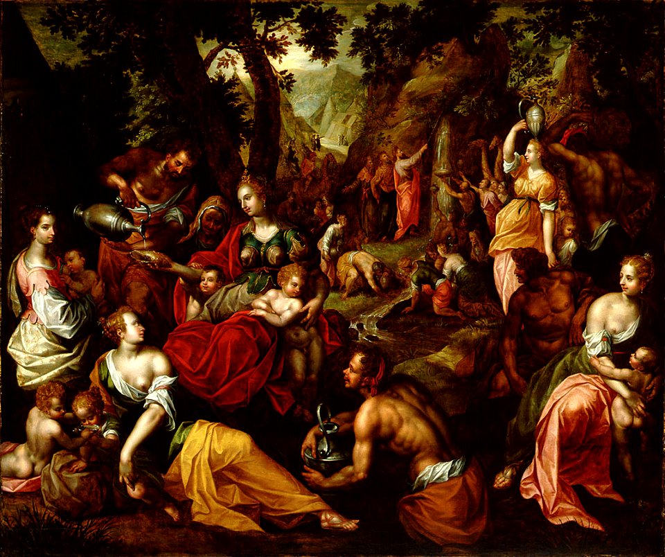 Hendrick de Clerck - Moses striking the rock