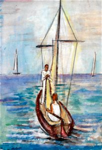 Helmuth Macke Segelboot auf dem Bodensee 1934