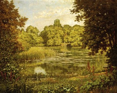 Henri Biva, The Quiet Lake, oil on canvas, 65.5 x 82 cm