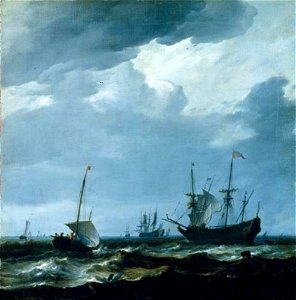 Hendrick Jacobsz. Dubbels - Schepen op open water met rechts een fregat - Gal.-Nr. 1617 A - Staatliche Kunstsammlungen Dresden