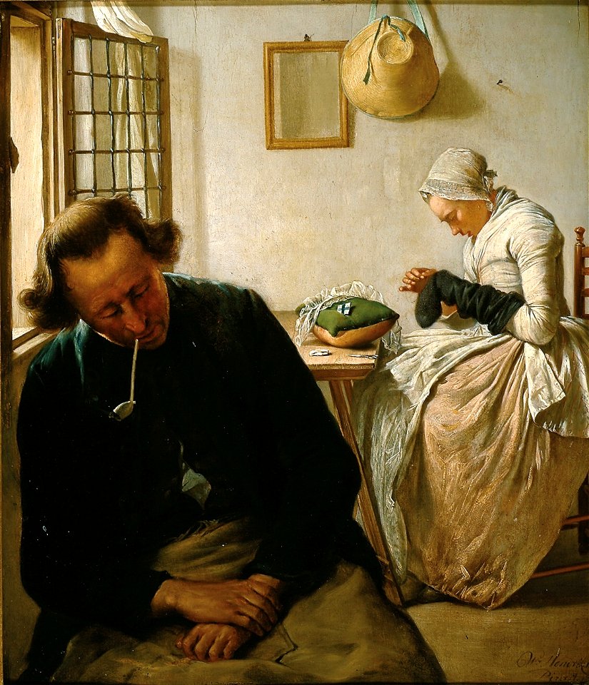 Hendriks, Interieur met slapende man