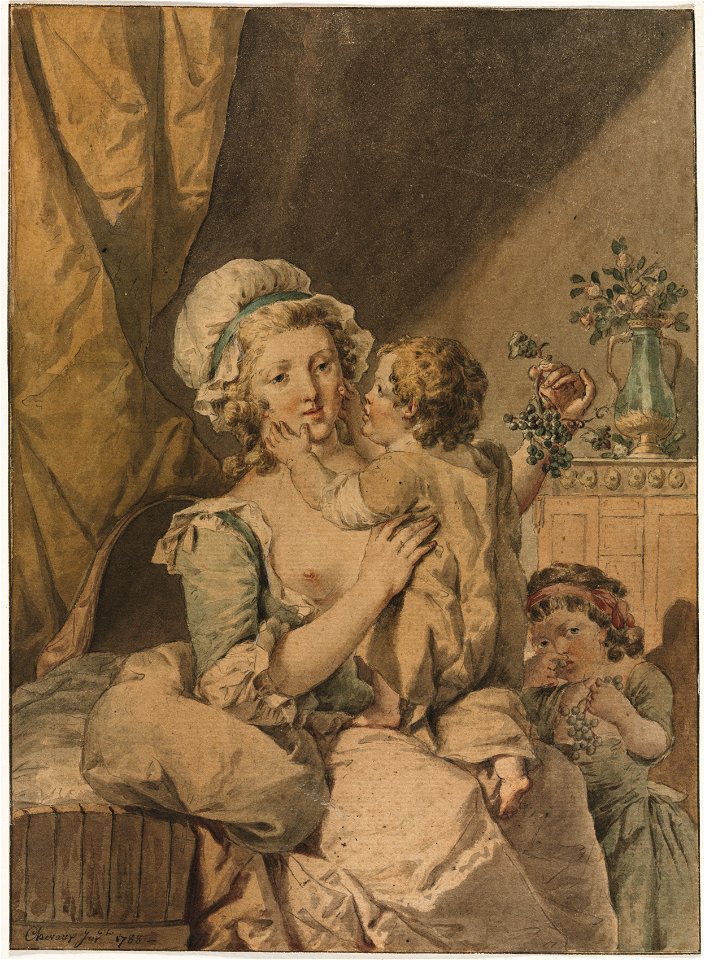 Henri Chevaux (French, 1723-1789) - Mother with Two Children - 2009.129 - Cleveland Museum of Art