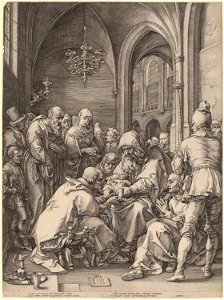 Hendrik Goltzius in the style of Albrecht Dürer - The Circumcision. Free illustration for personal and commercial use.