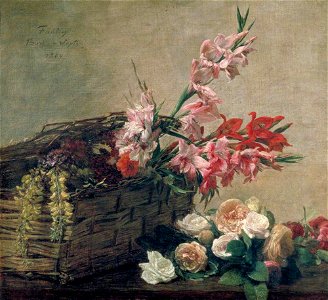 Henri Fantin-Latour (1836-1904) - Gladioli and Roses - 881 - Guildhall Art Gallery