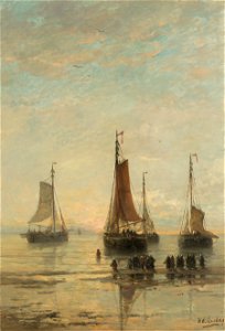 Hendrik Willem Mesdag - Scheveningse bommen voor anker