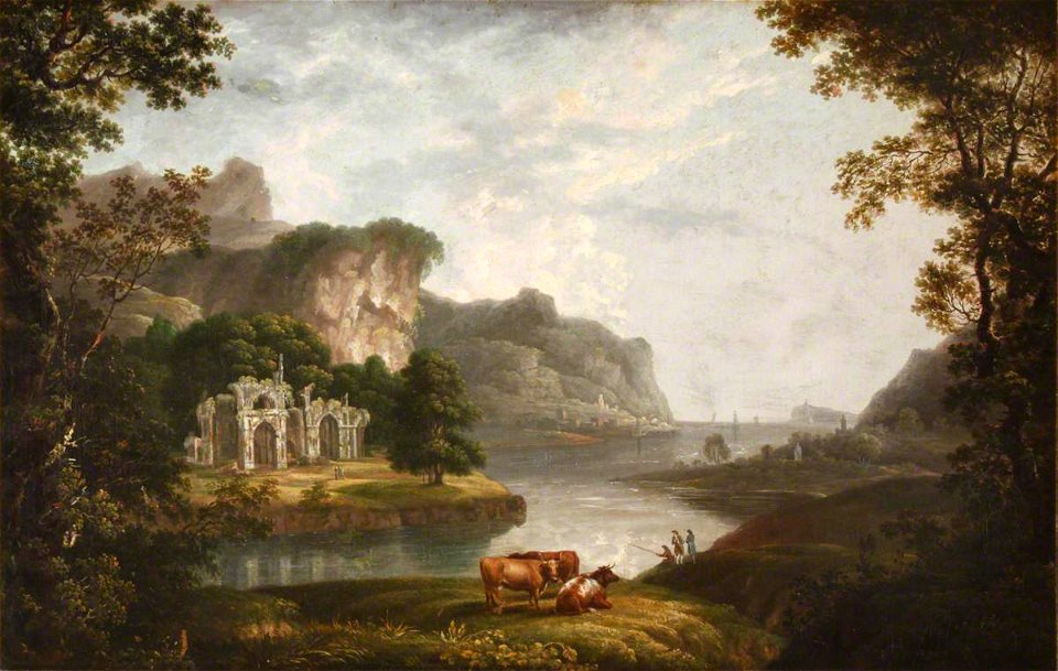 Hendrik Frans de Cort (1742-1810) (attributed to) - Wooded River Landscape with Drovers and Cattle beside a Ruined Castle - 1548149 - National Trust