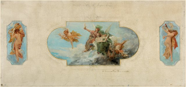 Henri Courselles-Dumont - Esquisse pour la mairie d'Asnières , Allégorie des Arts (Plafond de la salle des fêtes) - PPP3934 - Musée des Beaux-Arts de la ville de Paris