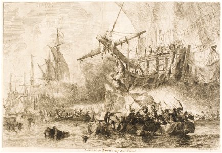 Hendrik Frans Schaefels - Admiral Ruyter on the river Thames