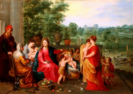 Hendrick van Balen - La Sainte Famille dans un jardin