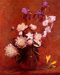 Henri Fantin-Latour Bouquet of Peonies and Iris