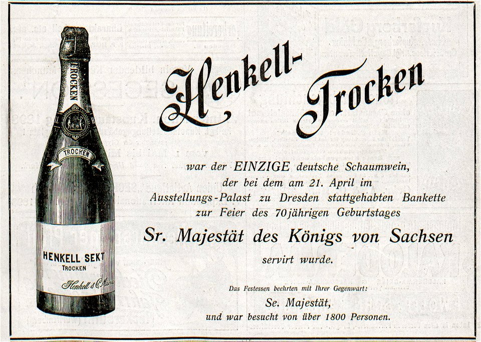 Henkell Trocken in Dresden, April 1898