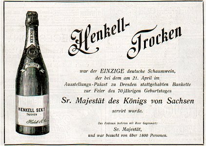 Henkell Trocken in Dresden, April 1898