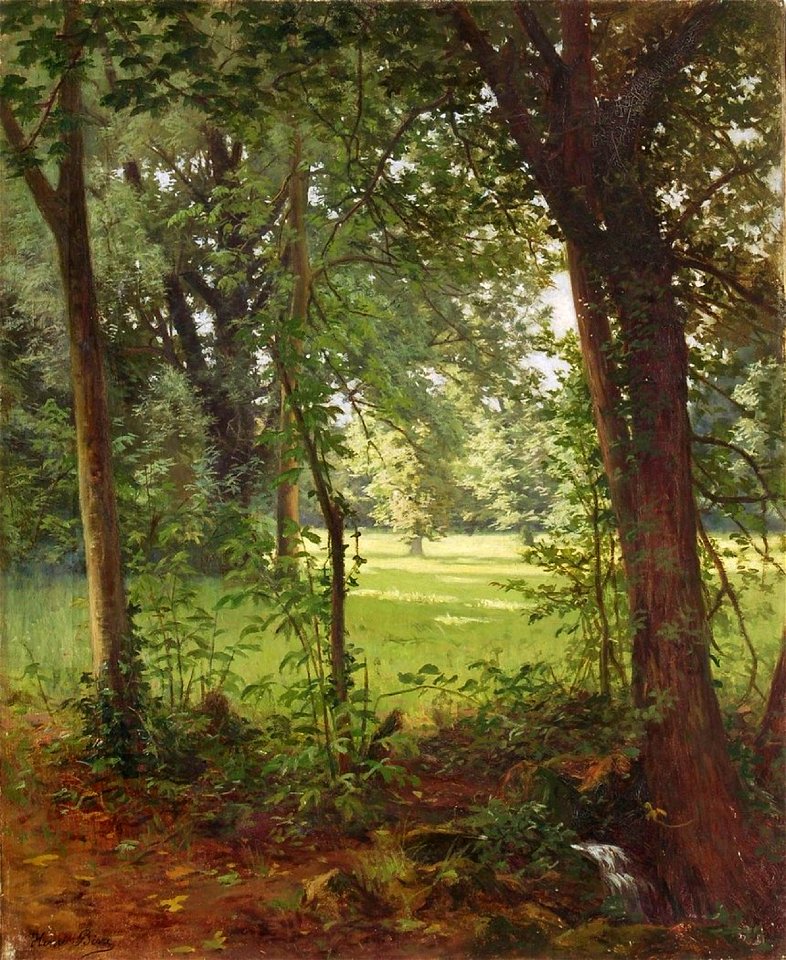 Henri Biva, Forest in the spring (Waldquelle im Frühjahr), oil on canvas, 73 x 60 cm