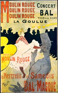 Henri de Toulouse-Lautrec, Moulin Rouge - La Goulue, 1891 - The Metropolitan Museum of Art. Free illustration for personal and commercial use.